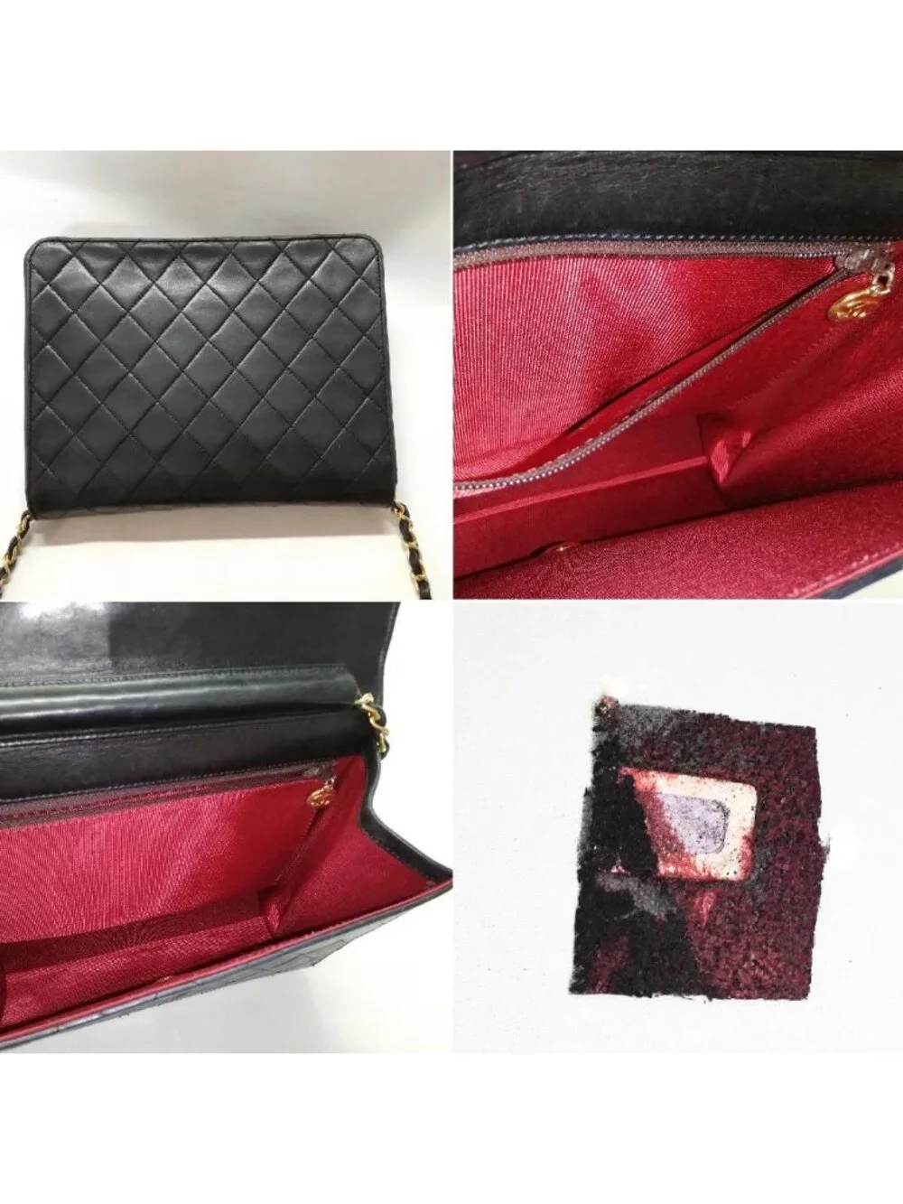 Chanel Repair Quilted Chain Shoulder Bag Black